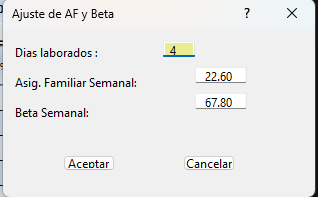 Administración de la asignación familiar de la semana